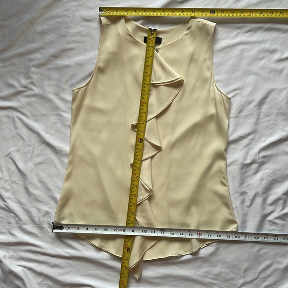 Theory Jastrid Sheen 2 Sleeveless Silk Blouse Ivory Size Small - Picture 12 of 16
